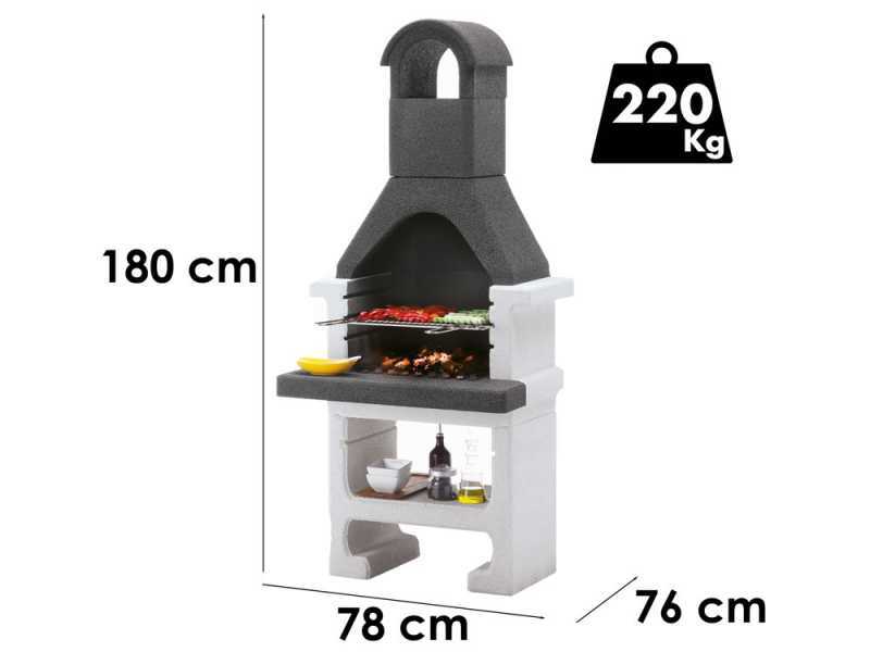 Palazzetti Aral GR - Holzkohle-Grillkamin aus Beton - Grillfl&auml;che 53x40 cm
