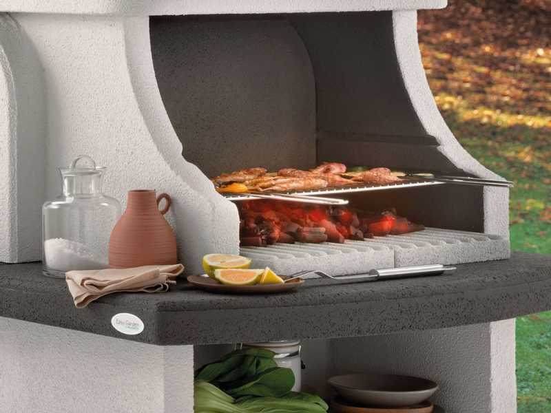 Palazzetti Bastia - Kombi-Grillkamin mit Holzbackofen aus Betonstein
