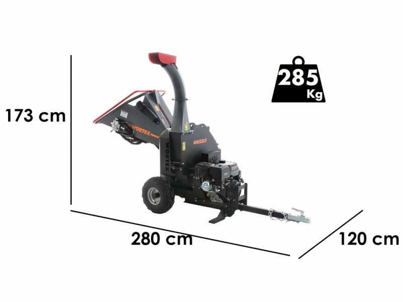 Wortex Grizzly - H&auml;cksler mit Verbrennungsmotor - Loncin 420ccm mit Elektrostarter