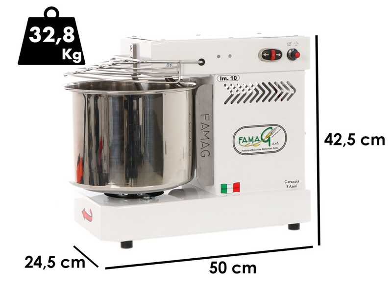 Famag Grilletta IM 10/230 10 Geschwindkeiten HH  - Spiralkneter -  10 kg/13 l - hohe Hydratation