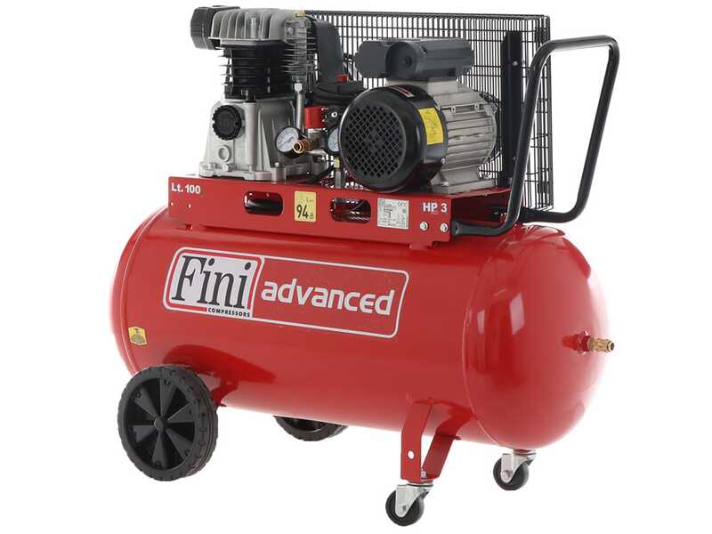 Fini Advanced MK 103-100-3M - Elektrischer 230V-Kompressor mit Riemenantrieb - Motor 3PS - 100 l