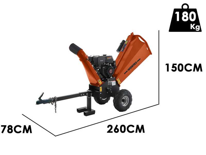 Wortex Drake D420/120L-E - H&auml;cksler mit Verbrennungsmotor Loncin G420F mit Elektrostarter