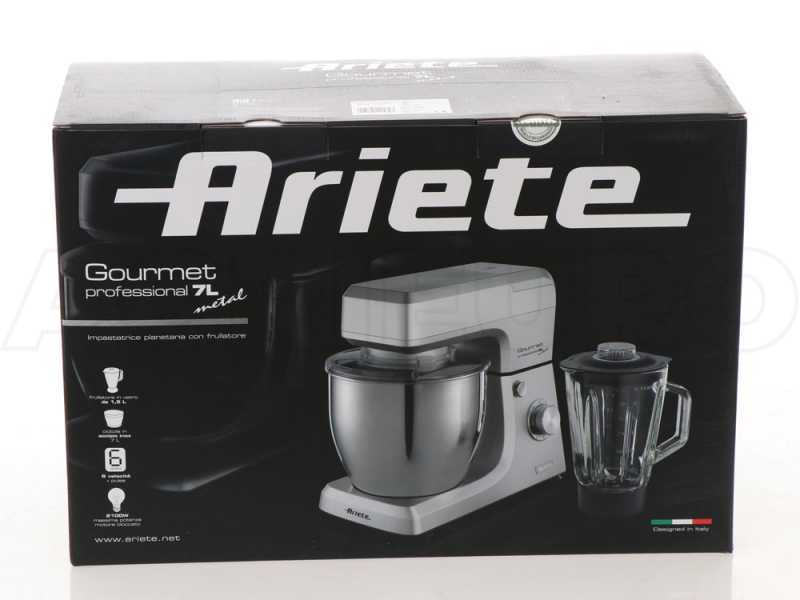 K&uuml;chenmaschine mit Planetenr&uuml;hrwerk/Mixer  - Ariete Gourmet Professional 7L Metal