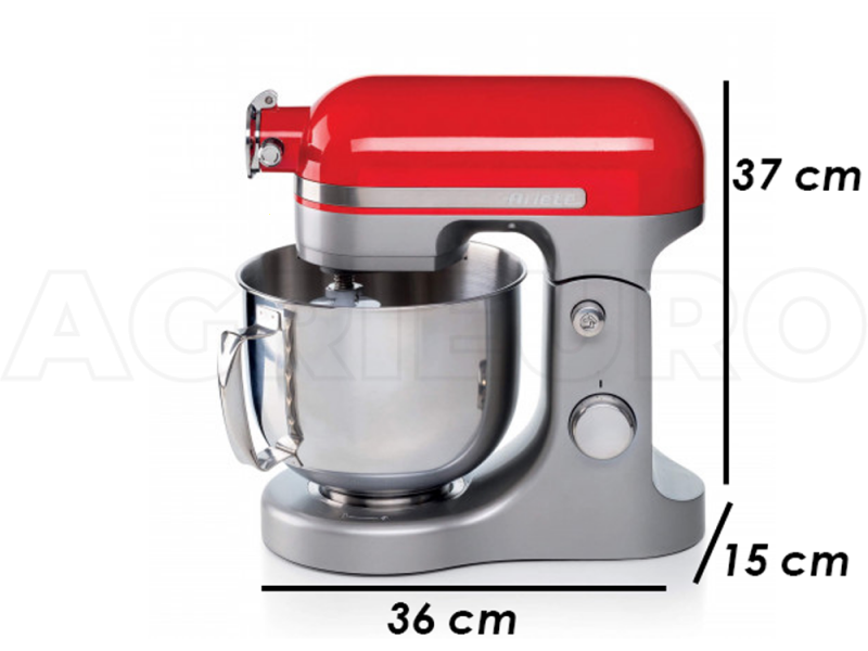 K&uuml;chenmaschine mit Planetenr&uuml;hrwerk  Ariete Moderna Rossa - Leistung 1600 Watt