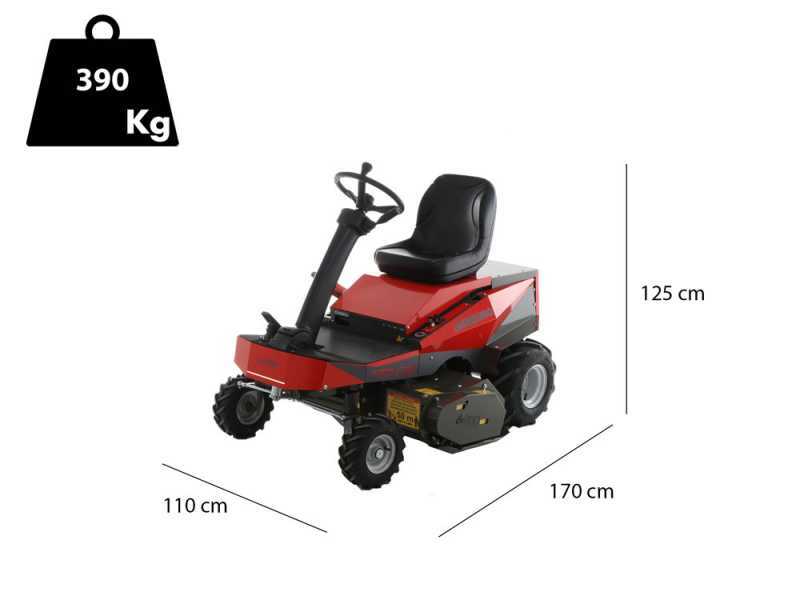 Elektrischer Rasentraktor CaRINO - Akkumotor 48V/200 Ah - Schnittbreite 110 cm