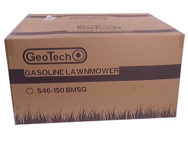 Benzin-Rasenm&auml;her mit Radantrieb GeoTech S46-150 BMSG - 4 in 1 - 46 cm Schnittbreite