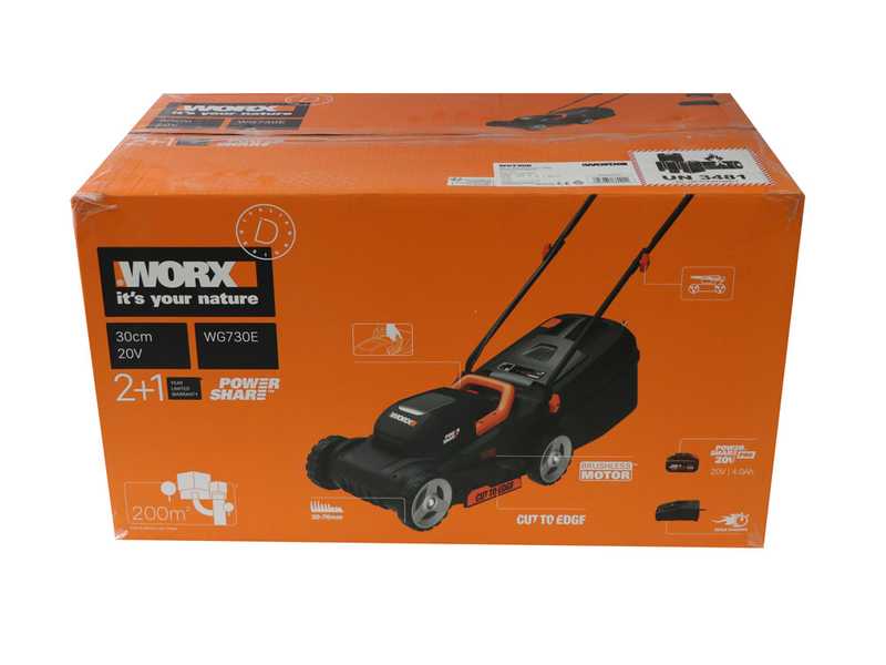 Akku-Rasenm&auml;her WORX WG730E - 30 cm Schnittbreite - 20V - 4Ah