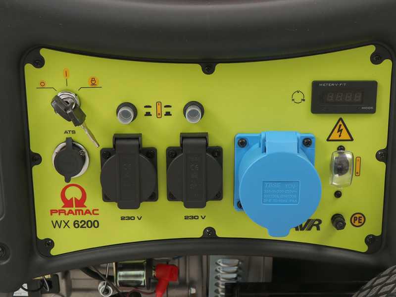 Pramac WX 6200 ES - Benzin-Stromerzeuger auf R&auml;dern 5.8 kW - Dauerleistung 5.3 kW - 230V + ATS