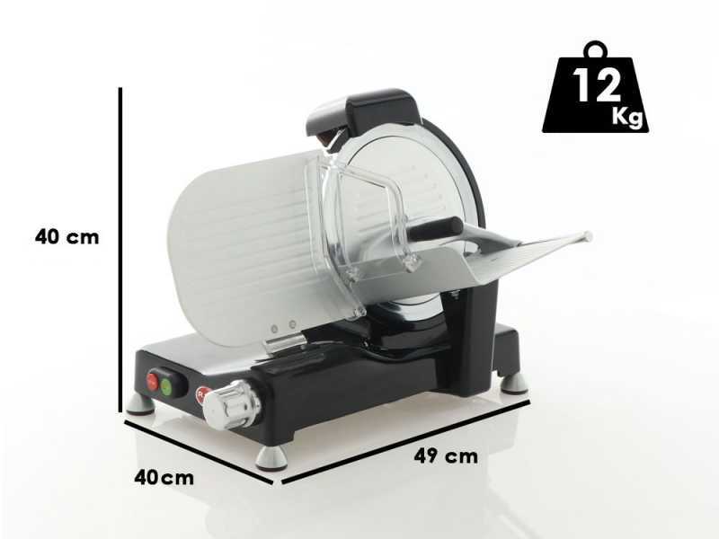 RGV Vintage 250 Black - Aufschnittmaschine mit geh&auml;rtetem Messer 250mm - 140W