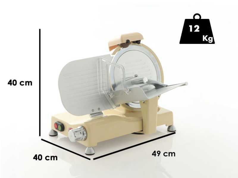 RGV Vintage 250 Ivory - Aufschnittmaschine mit geh&auml;rtetem Messer 250mm - 140W