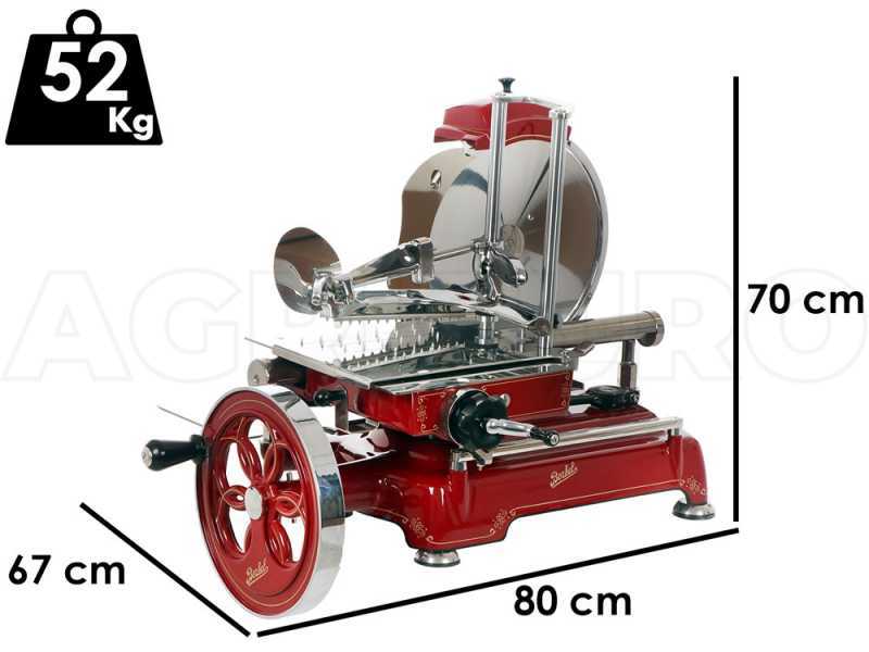 BERKEL TRIBUTE Rot - Schwungrad Aufschnittmaschine mit Messer aus verchromtem Stahl 300 mm