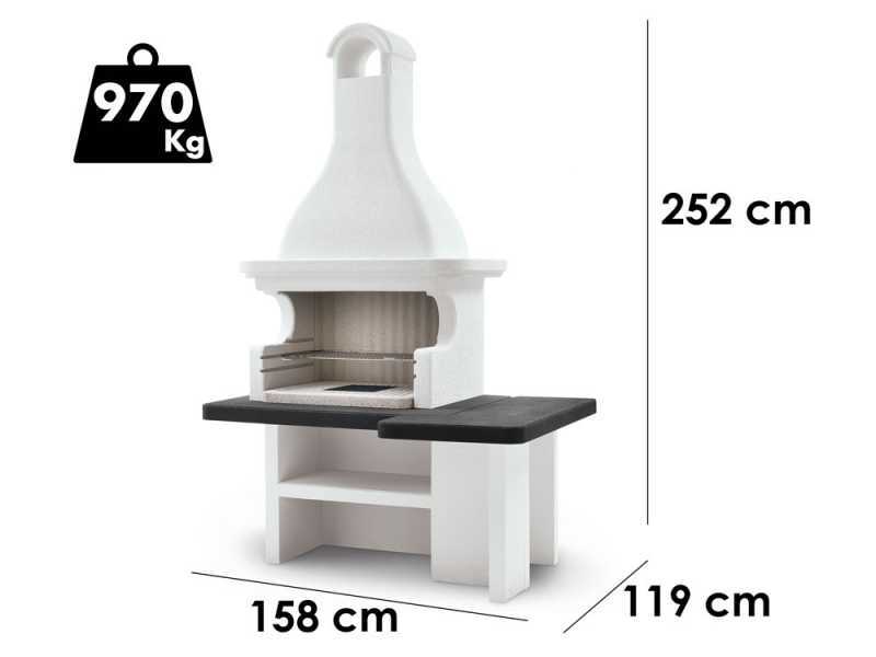 Palazzetti Mauritius - Grillkamin aus Beton - Grillfl&auml;che 76x40 cm