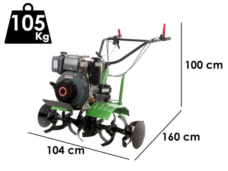 Diesel-Motorhacke AgriEuro Premium-Line AGRI 102 - 296 ccm Dieselmotor