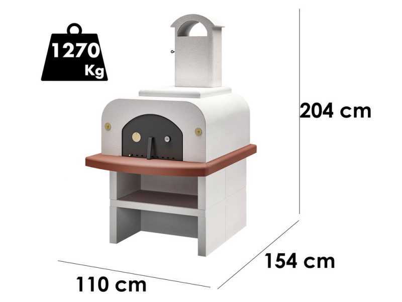 Pizzaofen Palazzetti Easy Large mit Unterbau - Holzbackofen - Innenraum 77x96 cm