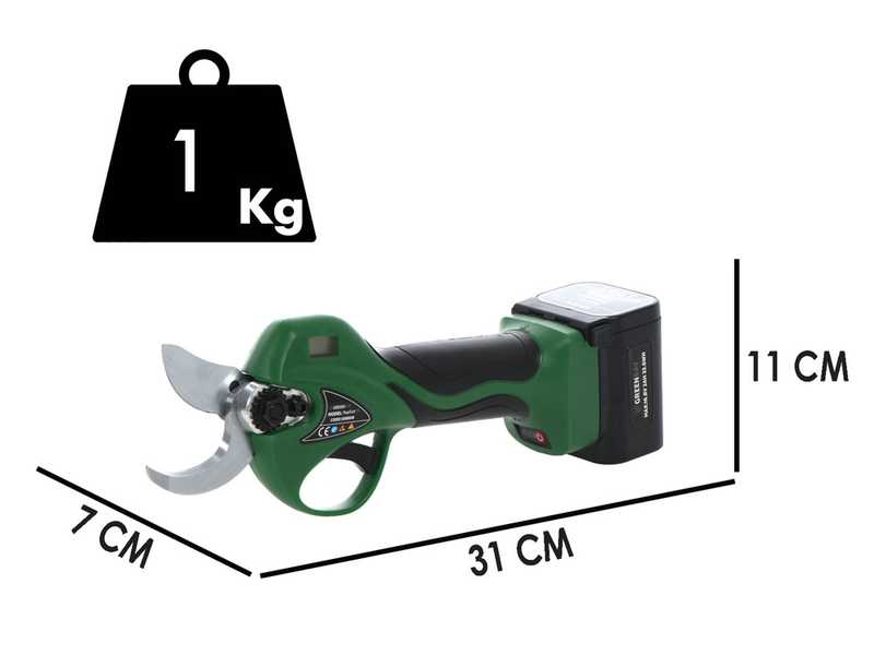 Akku-Baumschere GreenBay TopCut 32 - 2 Akkus 16.8V - 2Ah