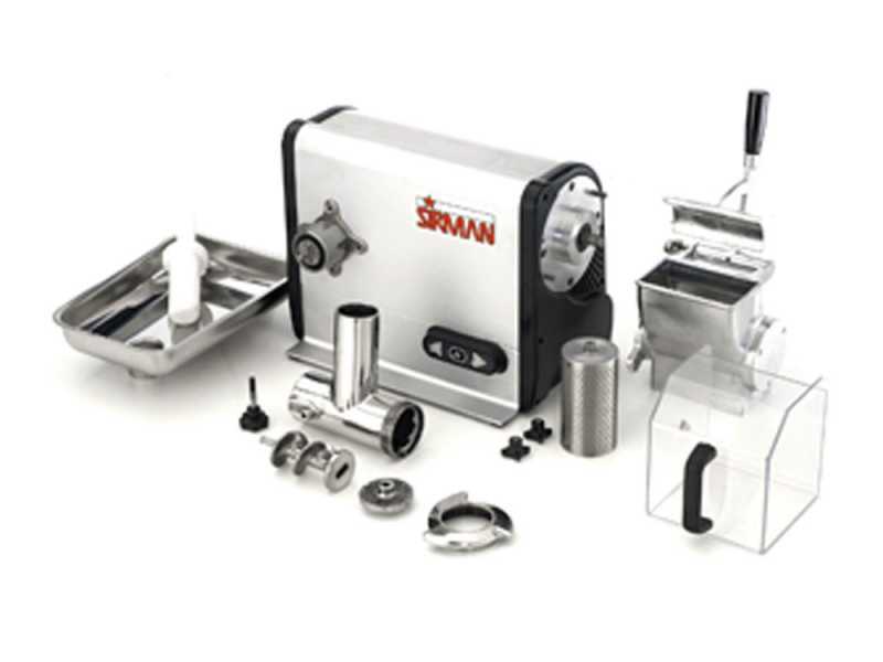 Sirman TCG 22 Dakota - elektrischer Fleischwolf - integrierte K&auml;sereibe - aus Aluminium und Edelstahl
