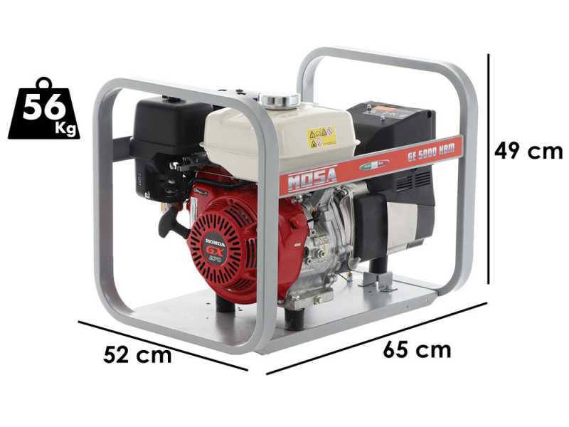 MOSA GE 5000 HBM AVR- Benzin-Stromerzeuger mit AVR-Regelung 4.5 kW - Dauerleistung 3.6 kW - 230V