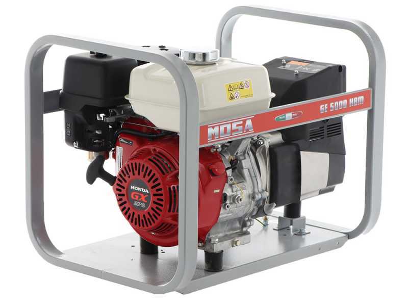 MOSA GE 5000 HBM AVR- Benzin-Stromerzeuger mit AVR-Regelung 4.5 kW - Dauerleistung 3.6 kW - 230V