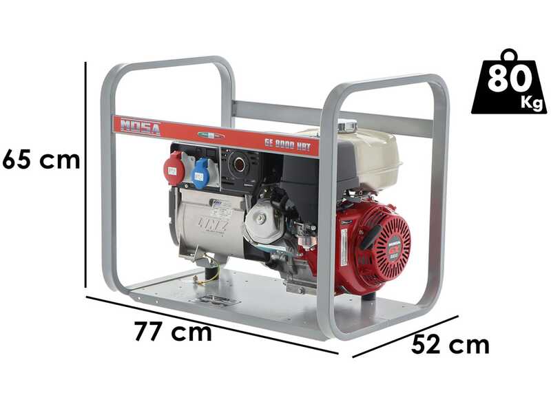 MOSA GE 8000 HBT - Benzin-Stromerzeuger 6.4 KW - 400V - Generator Made in Italy