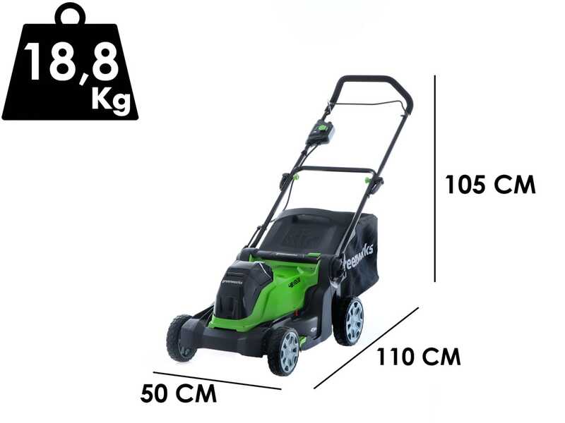 Elektrischer Akku-Rasenm&auml;her Greenworks G48LM41 48V - SOLO - OHNE AKKU UND LADEGER&Auml;T