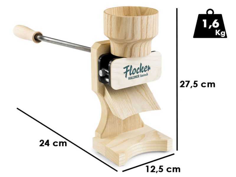 Waldner Flocker 180g - Manuelle Flockenquetsche aus Eschenholz mit Edelstahlwalzen