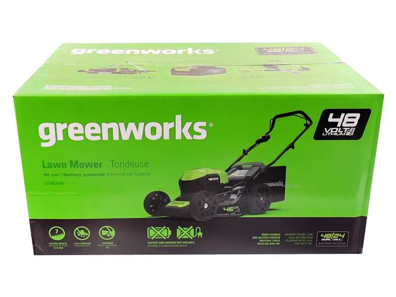 Greenworks GD48LM46 48V - Akku-Rasenm&auml;her - SOLO - AKKU UND LADEGER&Auml;T NICHT ENTHALTEN