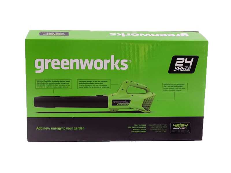 Axial-Akku-Laubbl&auml;ser Greenworks G24ABO 24V - AKKU UND LADEGER&Auml;T NICHT ENTHALTEN