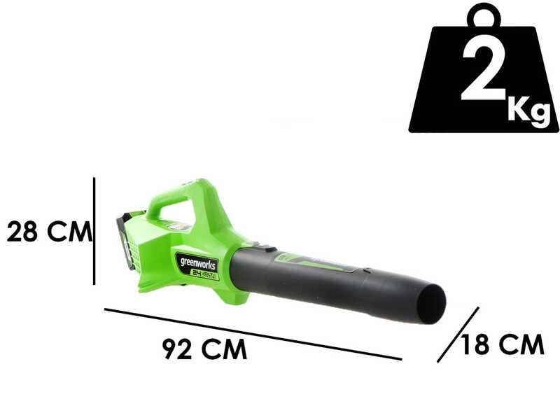 Axial-Akku-Laubbl&auml;ser Greenworks G24ABO 24 V- mit Akku 4Ah