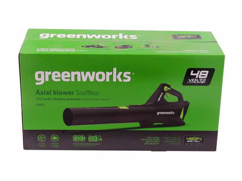 Axial-Akku-Laubbl&auml;ser Greenworks G48AB 48 V- mit Akku 2Ah
