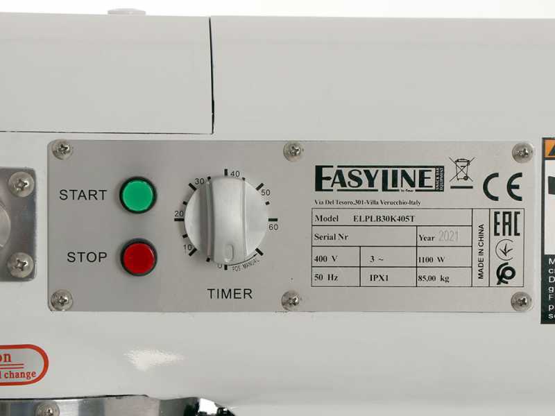 Profi-R&uuml;hrmaschine FIMAR EASYLINE B30K - 30 Liter Sch&uuml;ssel aus Edelstahl - 400V