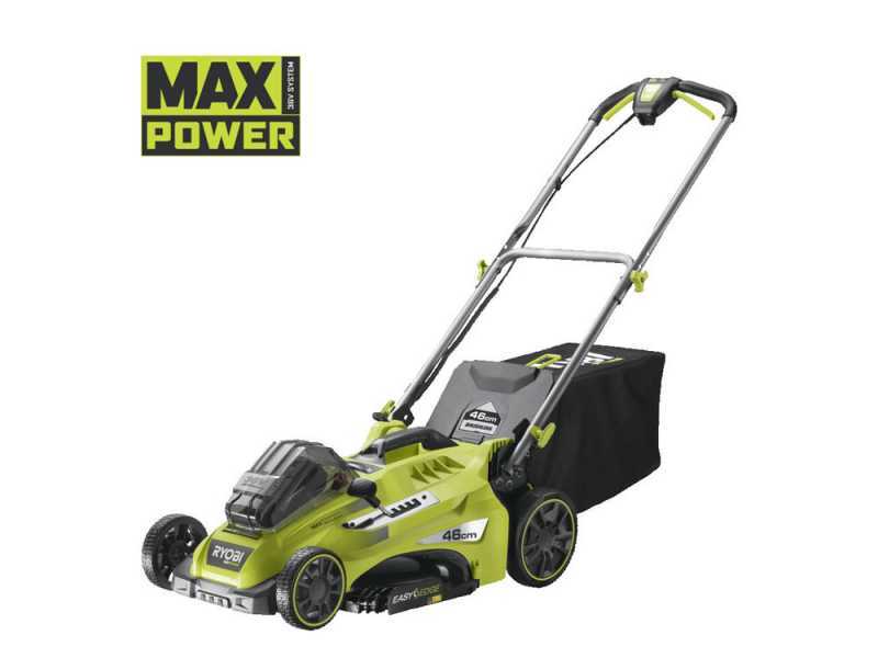 Akku-Rasenm&auml;her RYOBI RLM36X46H50PG - MAX POWER 36V - 5Ah - 45 l Grasfangkorb - 46 cm Schnittbreite