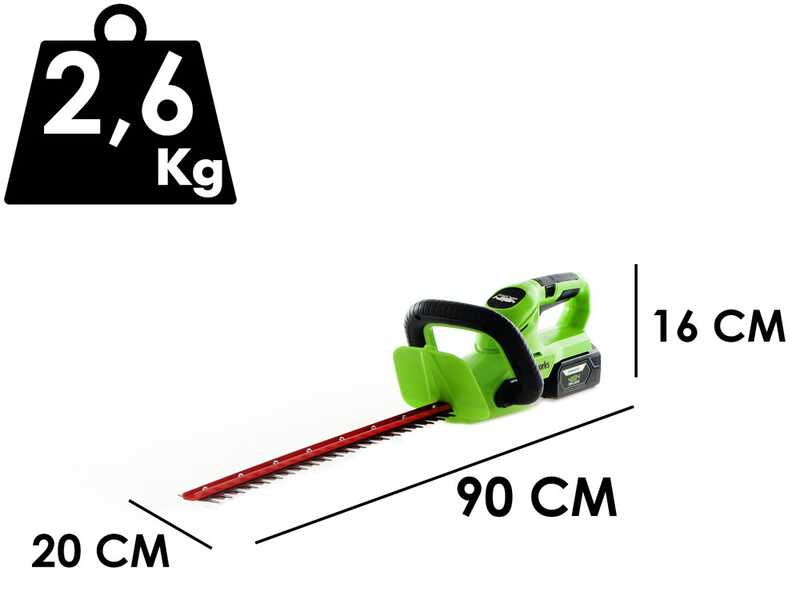 Akku-Heckenschere Greenworks G24HT56 - 56 cm Schnittmesser - OHNE AKKU UND LADEGER&Auml;T