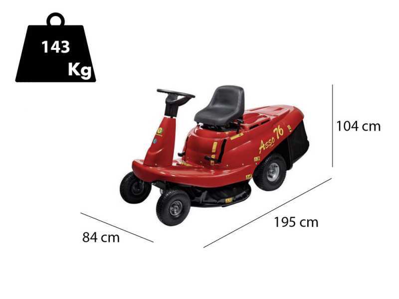 Rider Aufsitzrasenm&auml;her Eurosystems ASSO 76 Mini rider -  mechanisches Getriebe mit G&auml;ngen - 76 cm Schnittbreite