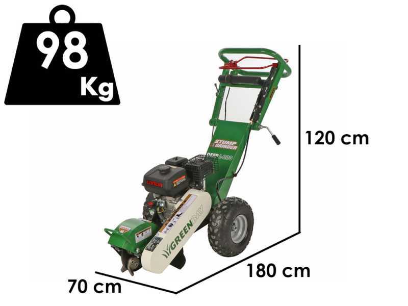 GreenBay Deep L-200 - Baumstumpffr&auml;se - Loncin-Motor 196 ccm - Schneideger&auml;t mit 8 Wolframkarbidh&auml;mmern