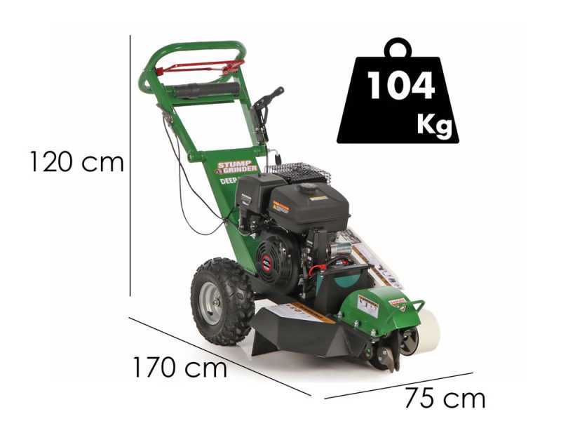 GreenBay Deep LE-330 - Baumstumpffr&auml;se - Loncin-Motor 420 ccm mit E-Starter - Schneideger&auml;t mit 8 Wolframkarbidh&auml;mmern