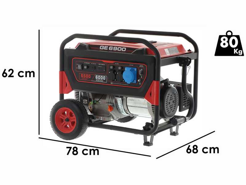 Mosa GE 6900 - Benzin-Stromerzeuger auf R&auml;dern 6.5 kW - Dauerleistung 6 kW - 230V