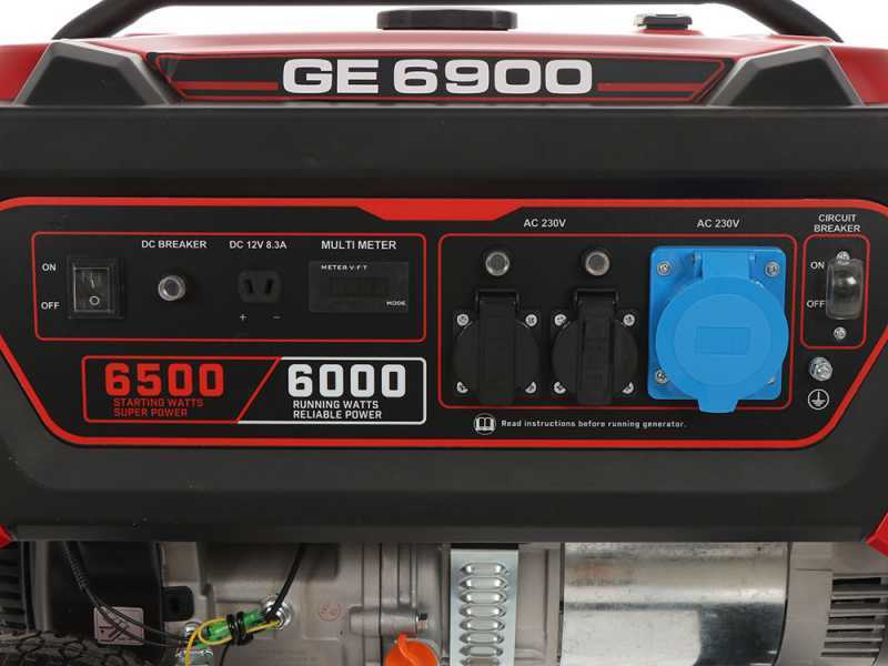 Mosa GE 6900 - Benzin-Stromerzeuger auf R&auml;dern 6.5 kW - Dauerleistung 6 kW einphasig