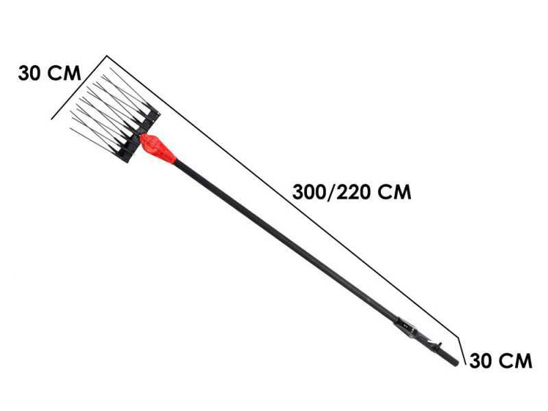 Batteriebetriebener Olivenr&uuml;ttler Aima Twist Furia-Evolution - 210-300 cm fester Schaft