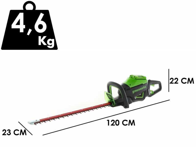 Elektrische Akku-Heckenschere Greenworks GD60HT66 60V - Schwert 66 cm- OHNE AKKU UND LADEGER&Auml;T