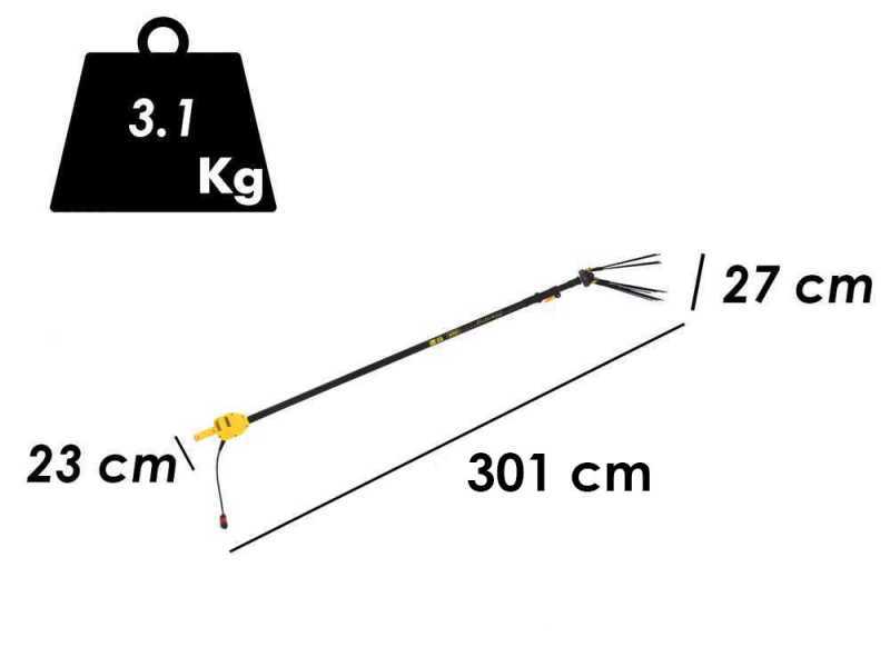 Elektrischer Akku-Olivenr&uuml;ttler Lisam Swing - mit 8 + 8 Zinken aus Kohlestofffaser  - Teleskopschaft