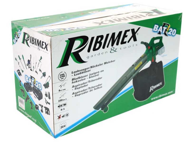 Akku-Laubbl&auml;ser/Laubsauger RIBIMEX PRBAT20-ASBSB 40V - 2x 20V 4Ah Akku