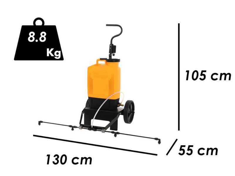 Elektrische Spritzpumpe - Volpi 22 PTB mit Lithium-Akku - mit Radwagen
