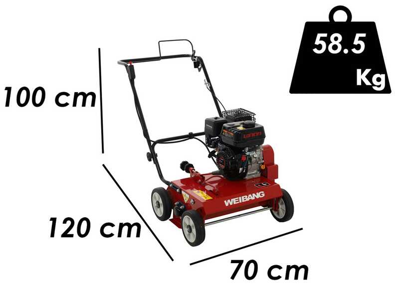 Weibang WB486CRC - Profi Benzin-Vertikutierer mit Pendelmesser  - Loncin G200F