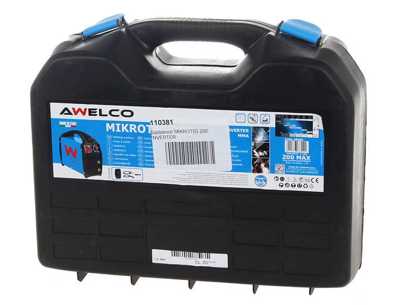 Inverter-Schwei&szlig;ger&auml;t Elektrode Inverter MMA-TIG Awelco MIKROTIG 200 - 200A - 230V - Zyklus 35%@150A &ndash; Kit