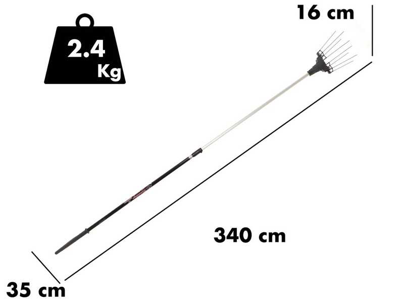 Akku-Olivenr&uuml;ttler Zanon Murcielago R AL300 - Teleskopschaft 210 - 340cm - OHNE AKKU