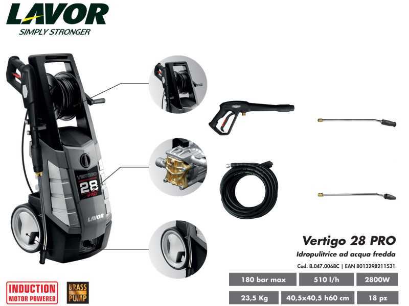 Kaltwasser - Hochdruckreiniger Lavor Vertigo 28 Pro 180 bar