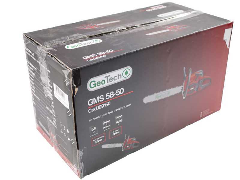 Kettens&auml;ge GeoTech GMS 58-50 mit Zweitaktmotor - 50 cm Schwert - 58 cm&sup3; Zweitaktmotor