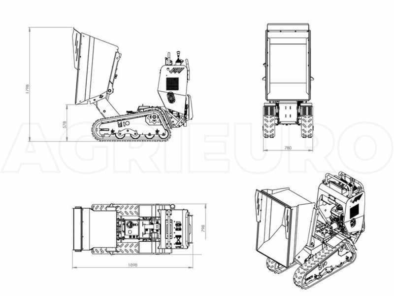 Raupendumper AgriEuro Top-Line RAPTOR 6800 HD - Honda GX270