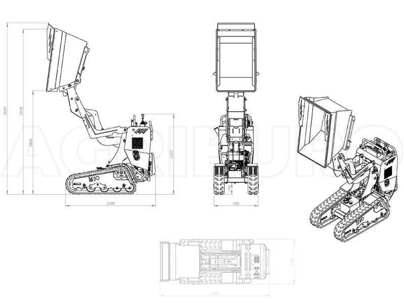 Raupendumper AgriEuro Top-Line RAPTOR 6800 HEDH 4.0 - Honda GXe270