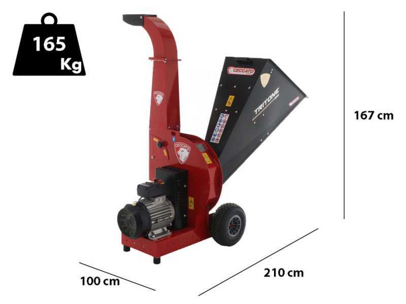 Ceccato Tritone Big - Profi H&auml;cksler 400V - mit Messerscheibe und H&auml;mmern